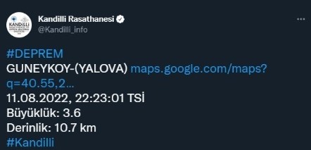 Yalova’da deprem! Çevre illerde de hissedildi!